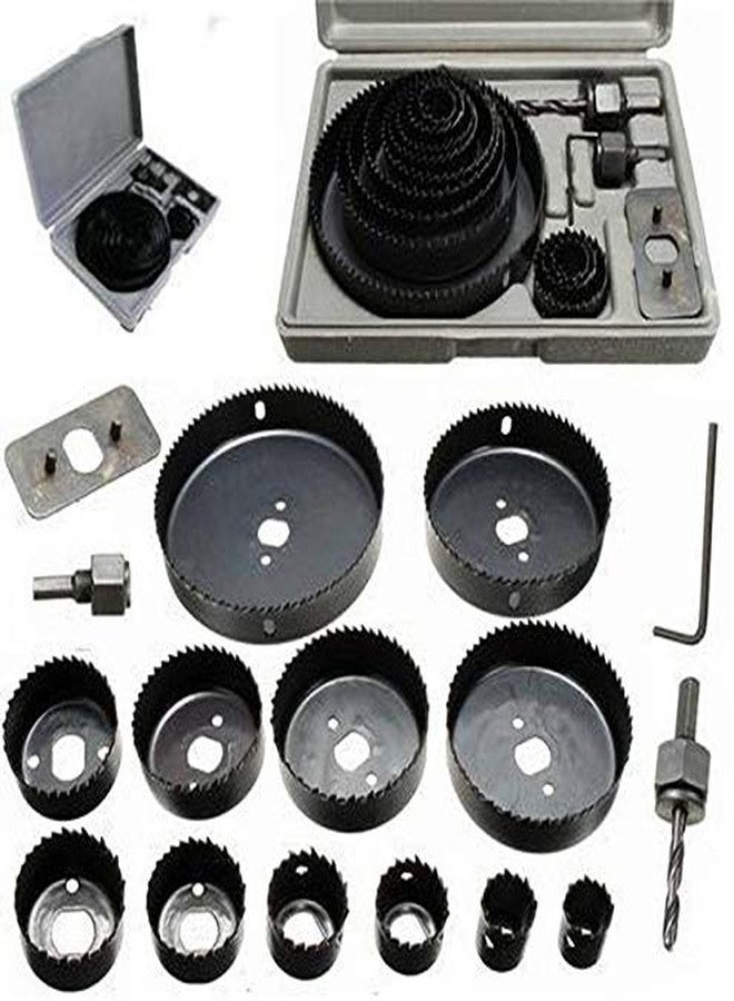 Inditrust 16 Pcs Carbon Steel Hole Saw Cutting Tools (19-127mm) Rotary Bit Set (16 Bits) - Image 1
